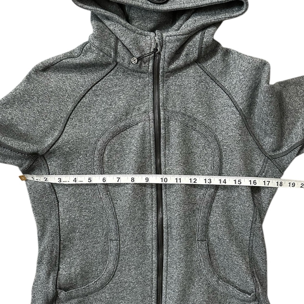 Lululemon Scuba Full Zip Hoodie Sweatshirt Jacket Heathered Gray Size 10 - Picture 5 of 10